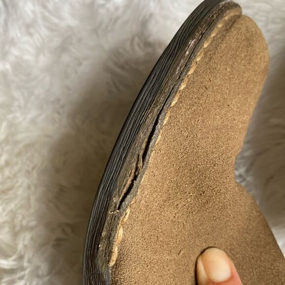 Clarks Derby Palace Leather Boots Tall Tan Side Zip Women’s Size 8 M FLAWED - Picture 15 of 16